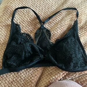 Black lace bralette Victoria secret racer back size large w/ light padding.